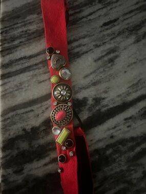 Juicy Couture *VINTAGE* Red Embellished Stone & Charm Headband